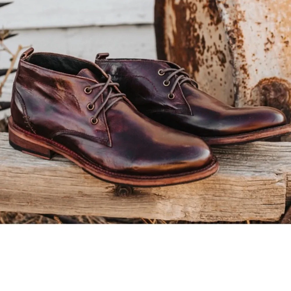 Freebird by Steven Mens‎ Mccoy Chukka Boots Leather Sz 11 Burgundy Red
